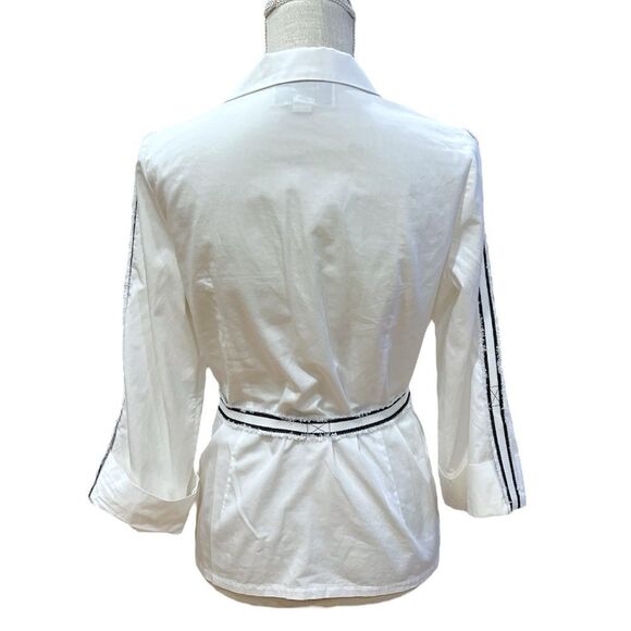 ALEXIS Madelyn White with Black Striped Cotton Top Size M - Picture 8 of 9